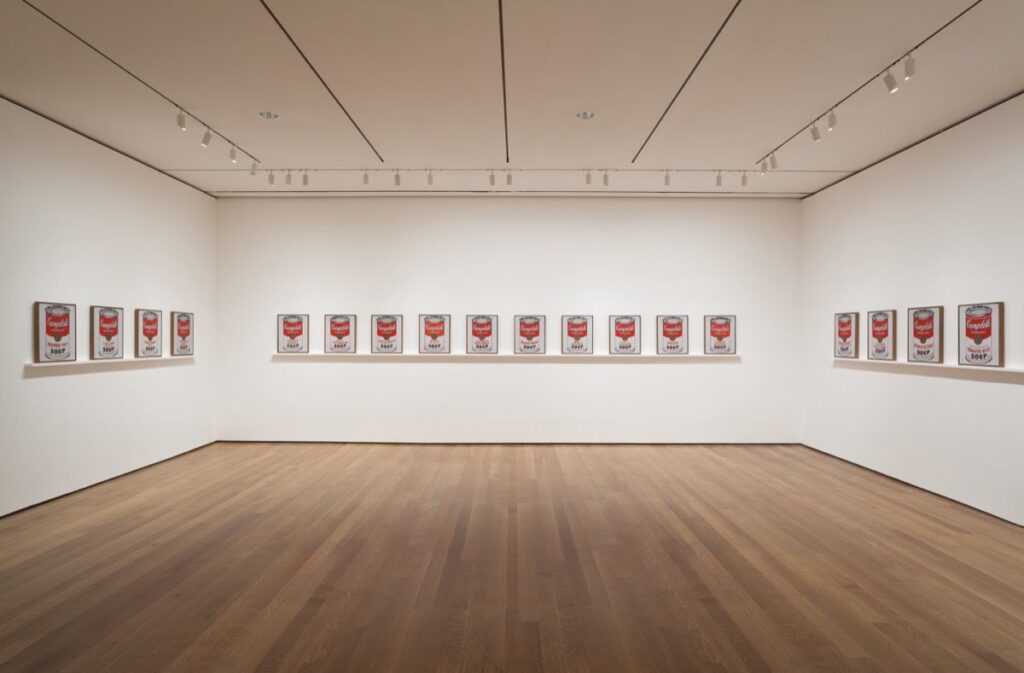 Andy Warhol Soup Cans exhibition like @ Ferus