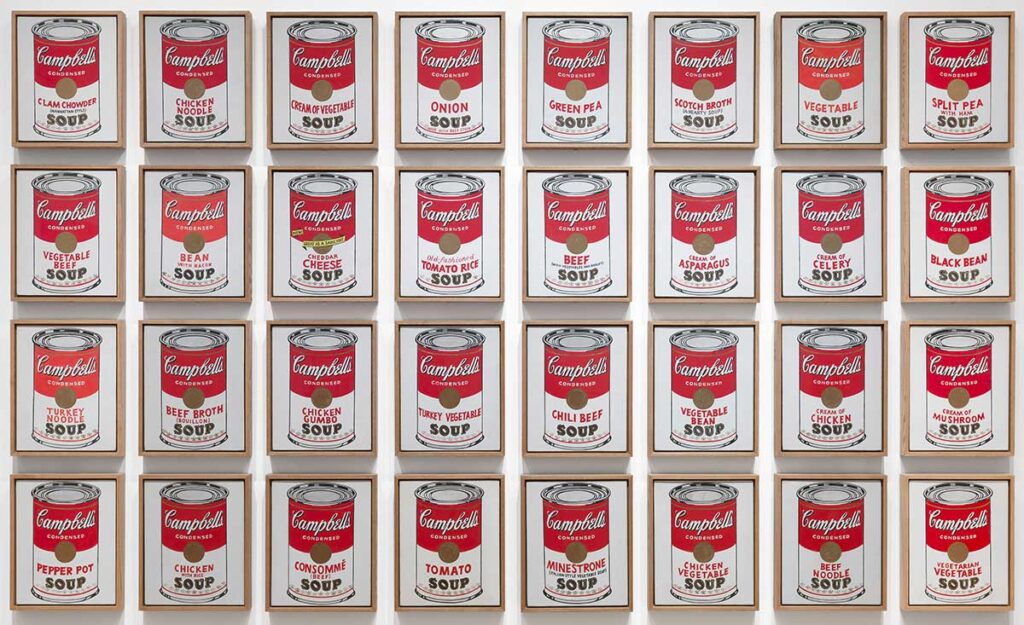 Andy Warhol, 32 Campbell's Soup Cans, in MOMA, NY
